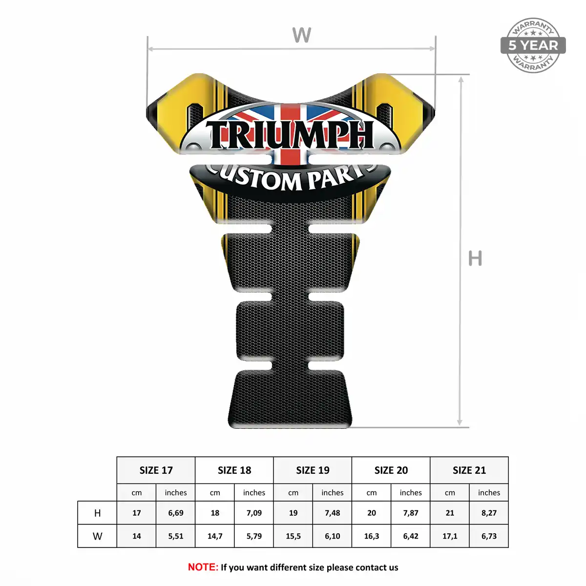 Triumph Self Adhesive Tank Pad Prime Quality
