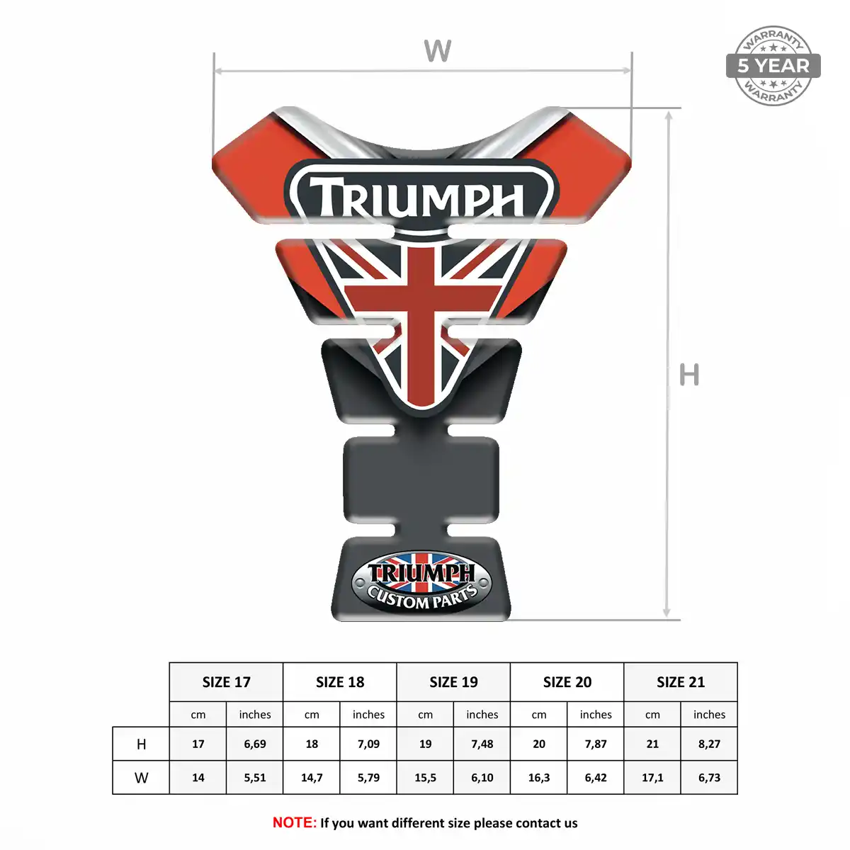 Triumph Self Adhesive Tank Pad Sleek Style
