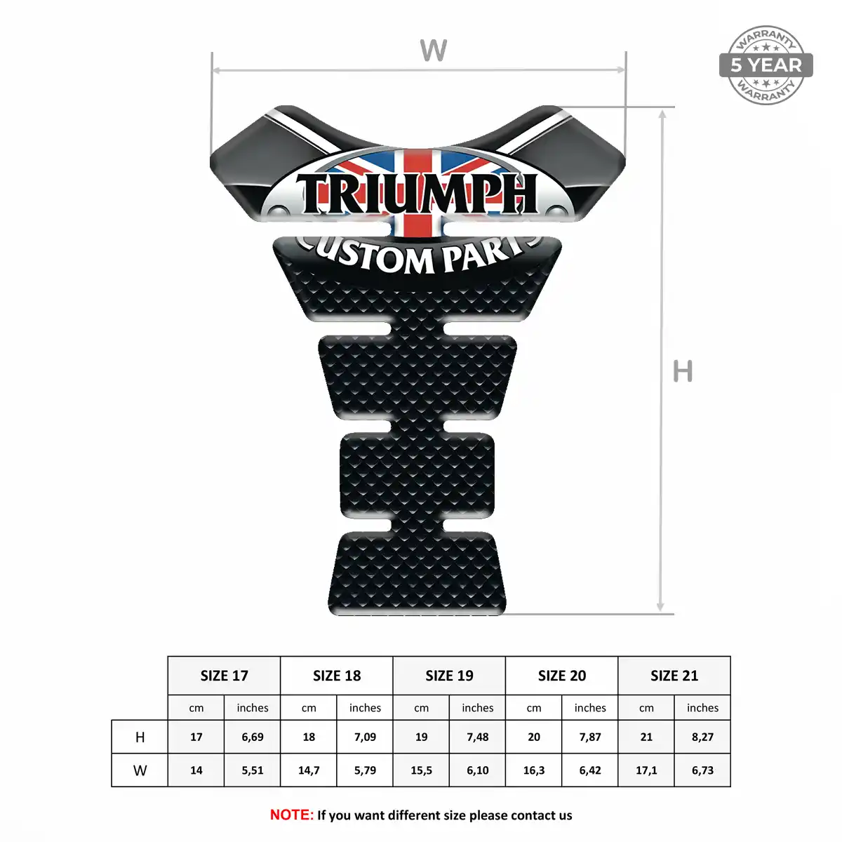 Triumph Tank Fuse Pad Motorbike Elite Finish