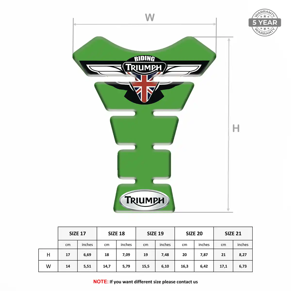 Triumph Tank Fuse Pads Motorbike Elite Finish