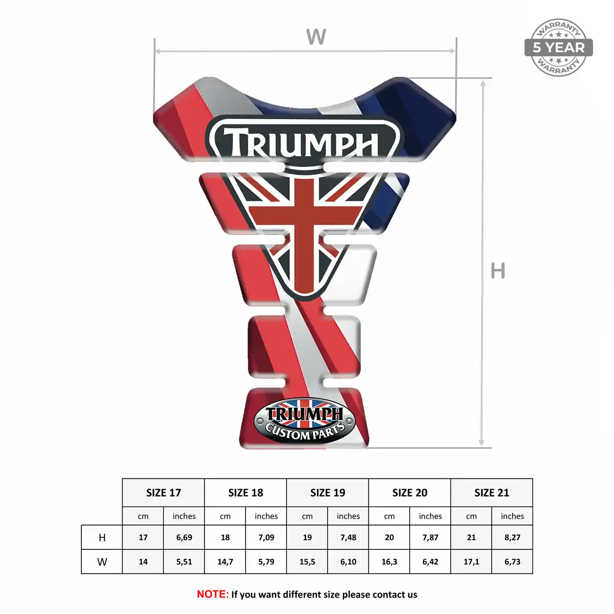 Triumph Tank Fuse Pads Motorbike Prestige Line