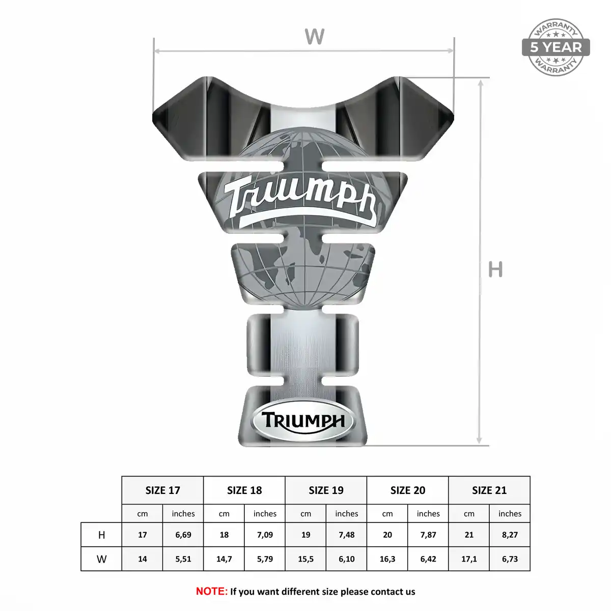 Triumph Tank Fuse Pads Motorbike Sleek Style