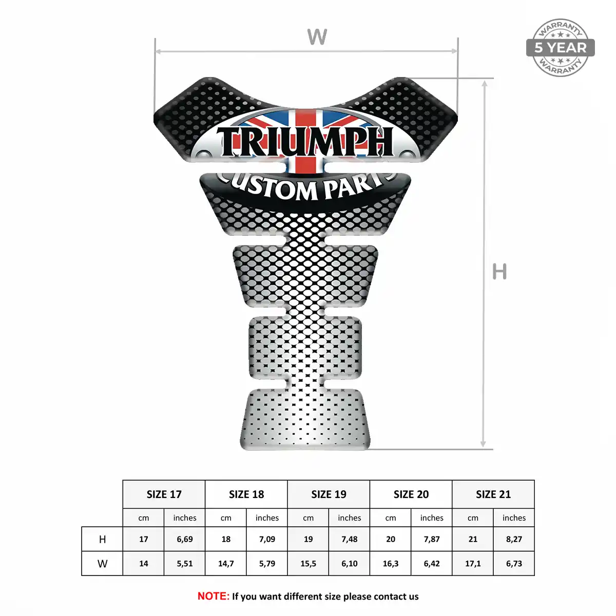 Triumph Tank Fuse Pads Motorcycle Prestige Line