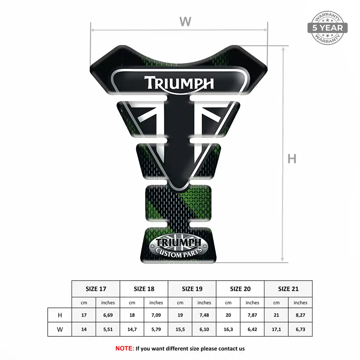 Triumph Tank Fuse Protector Motorcycle Elite Finish