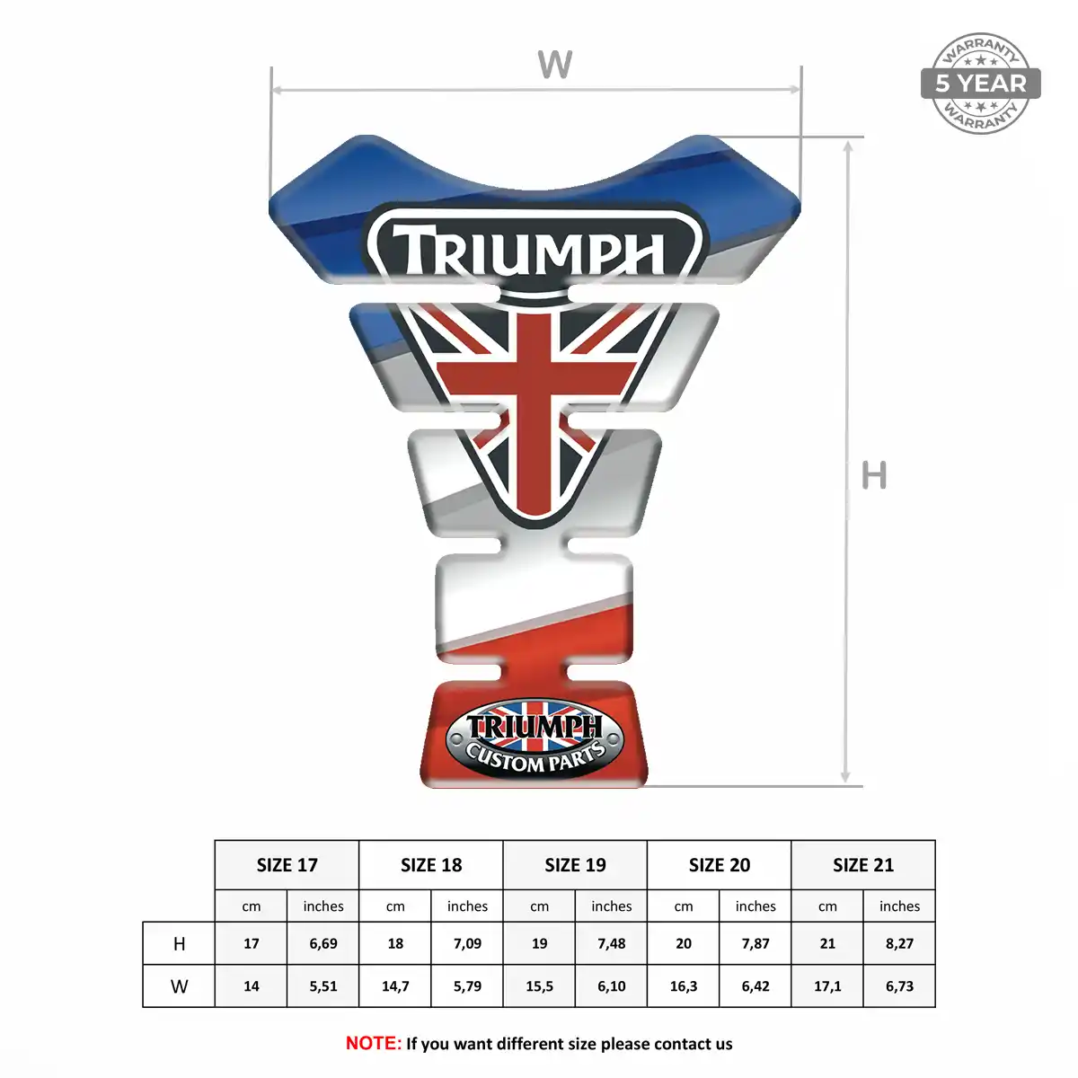 Triumph Tank Guard Pad Motorbike Elite Finish