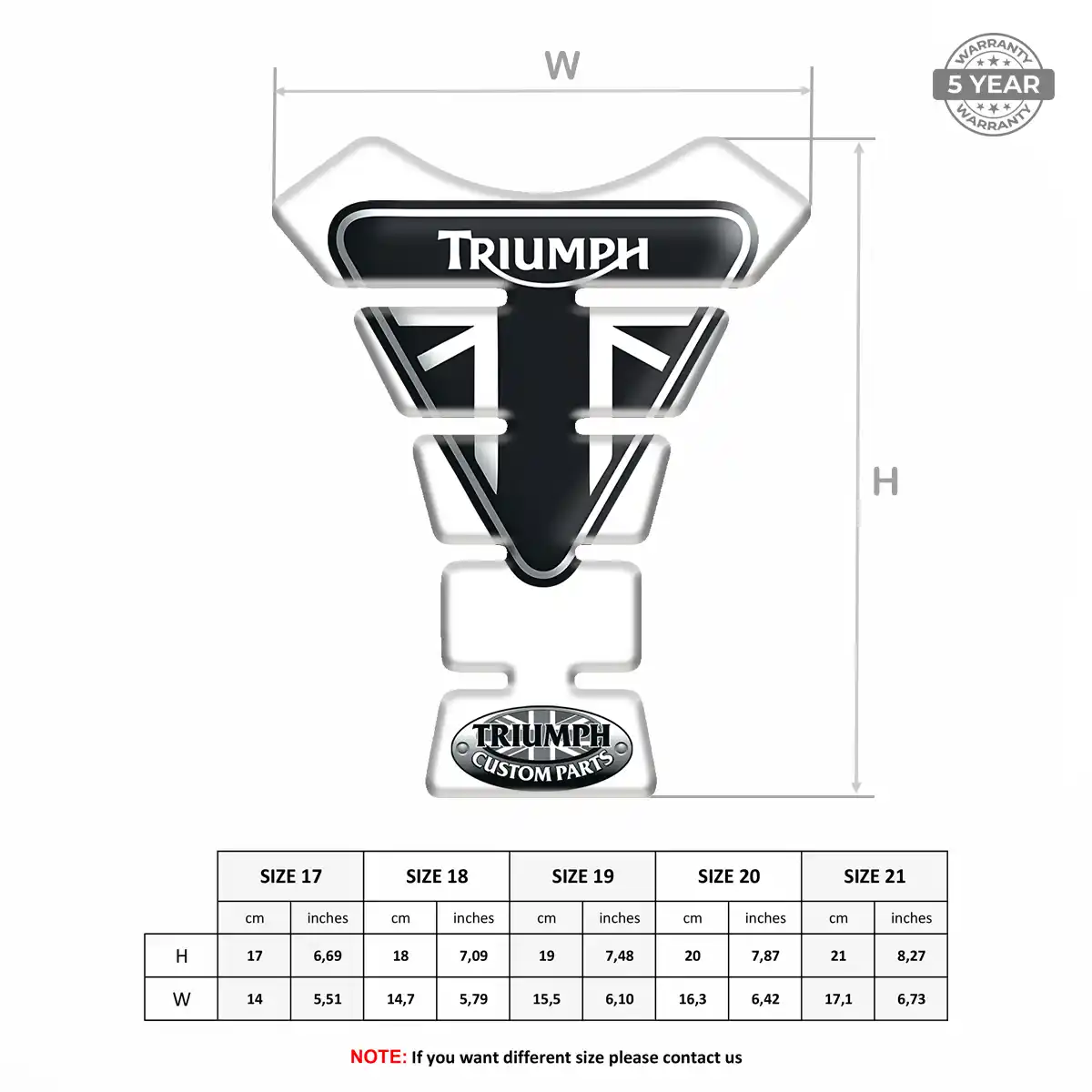 Triumph Tank Guard Pad Motorbike Prestige Line