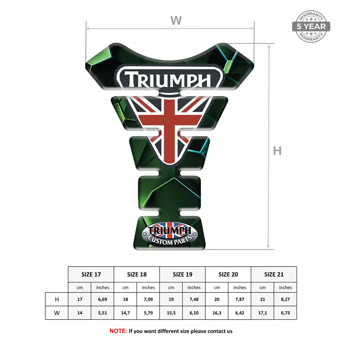 Triumph Tank Guard Pad Motorbike Signature Grade