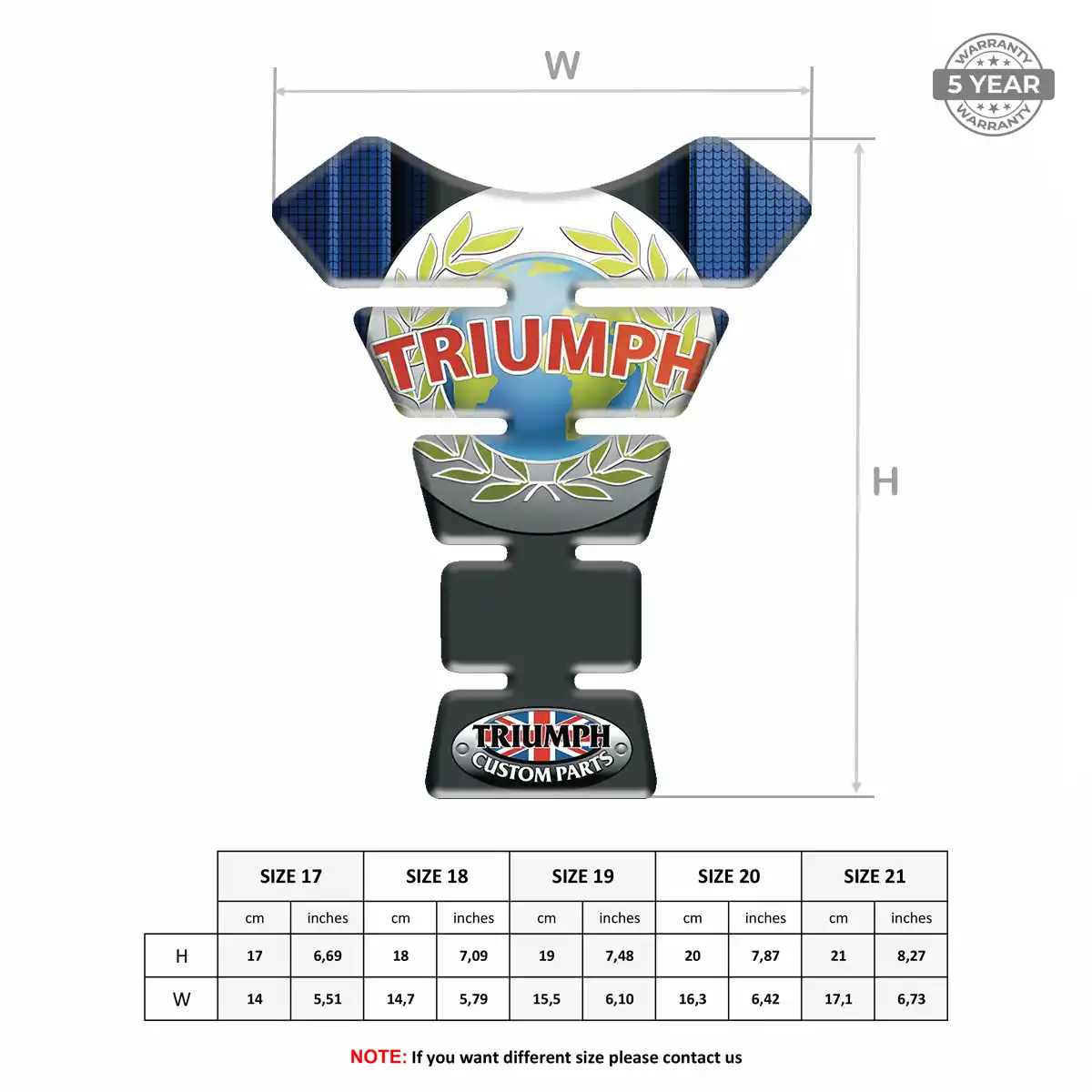 Triumph Tank Guard Pad Motorbike Superior Craft