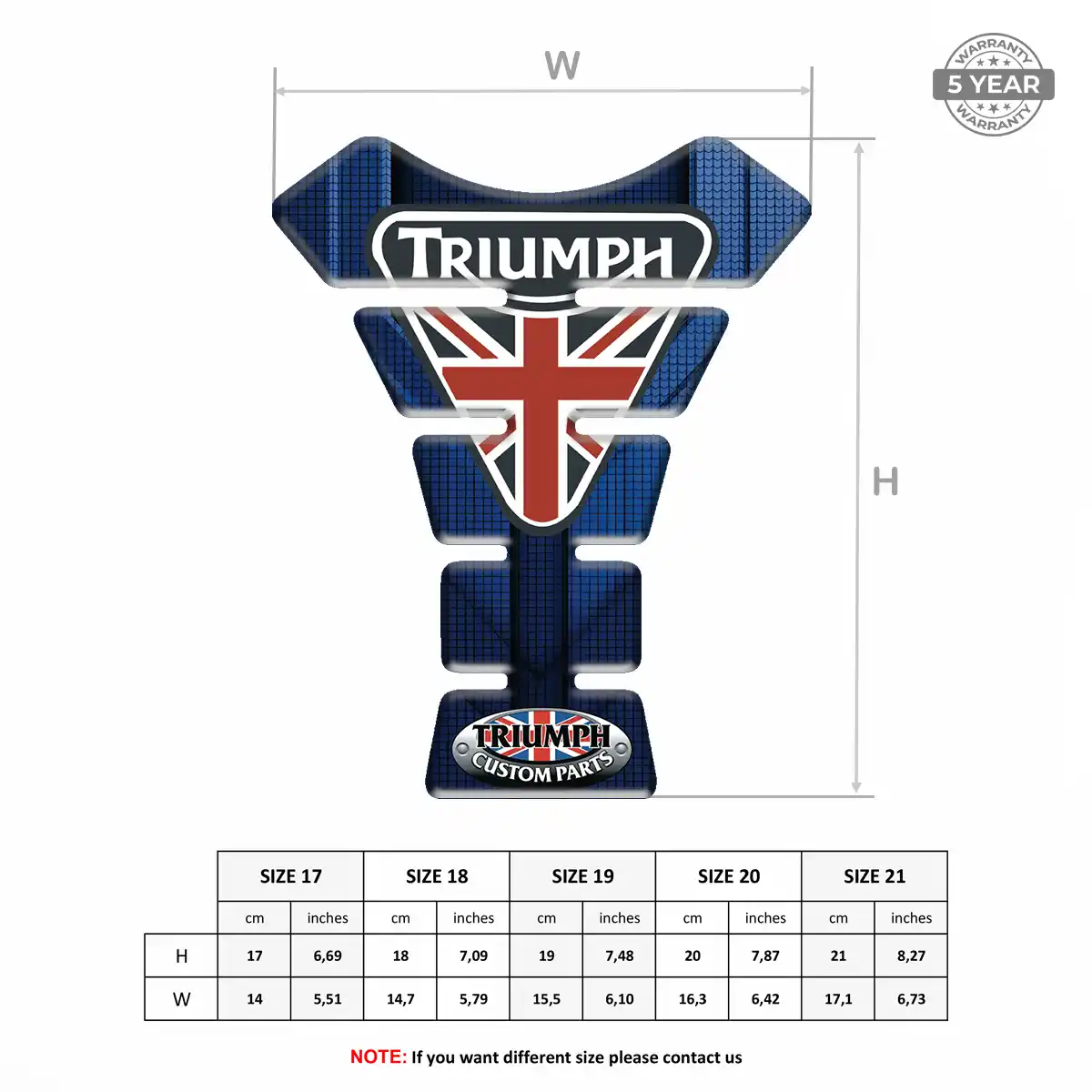Triumph Tank Guard Pad Motorcycle Signature Grade