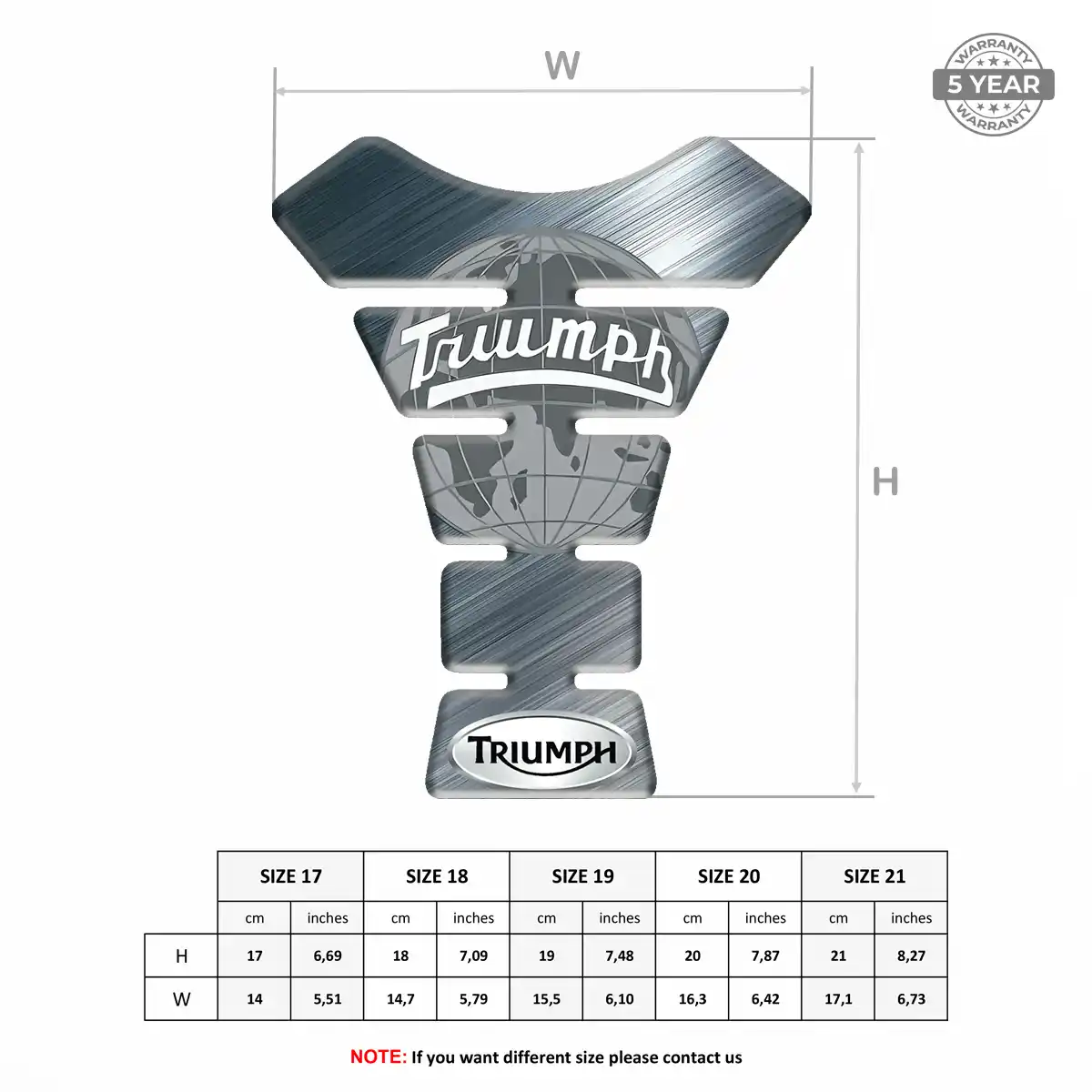 Triumph Tank Guard Pads Motorbike Elite Finish