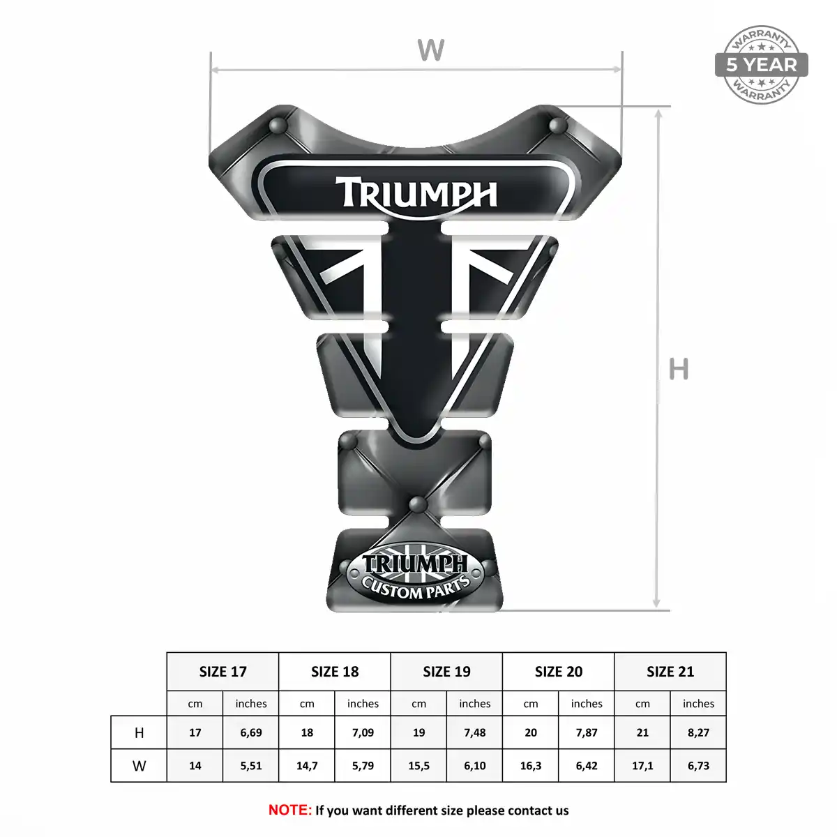 Triumph Tank Guard Pads Motorbike Prestige Line