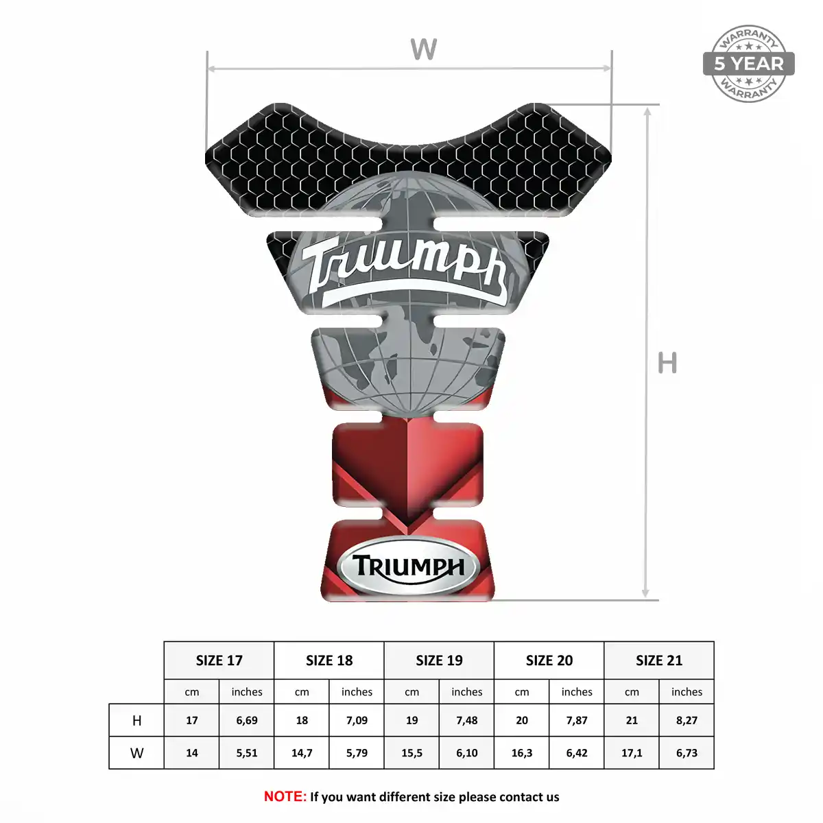 Triumph Tank Guard Pads Motorbike Signature Grade