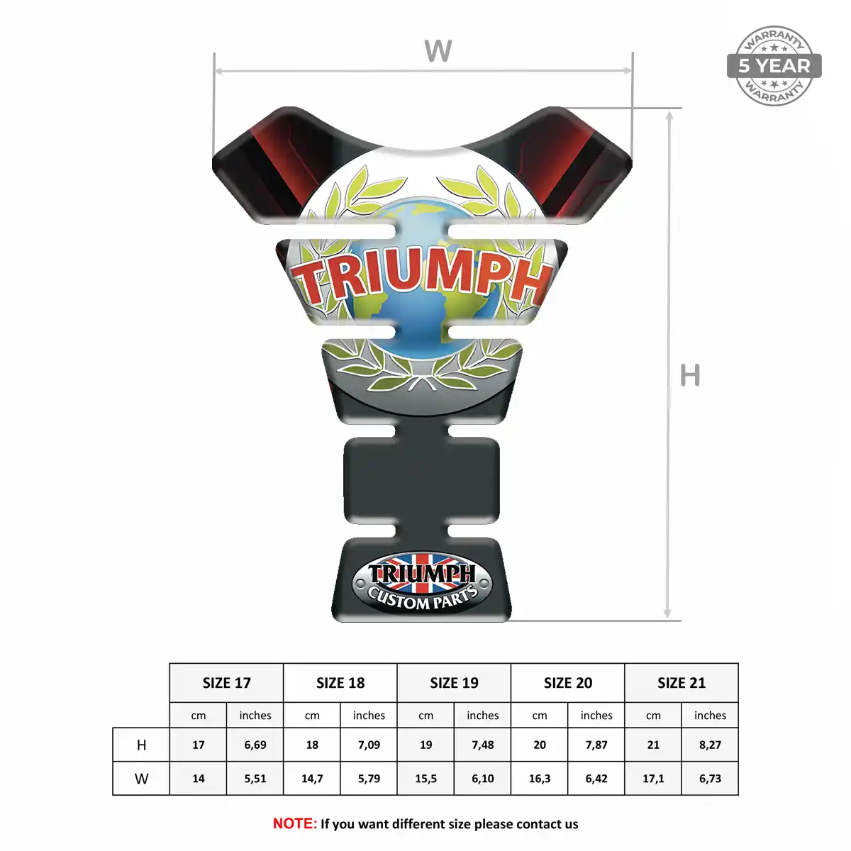 Triumph Tank Guard Pads Motorcycle Signature Grade