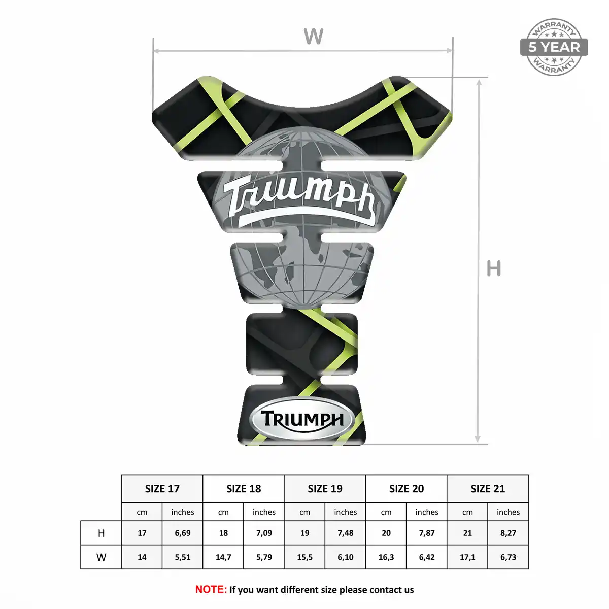Triumph Tank Guard Protector Motorbike Signature Grade
