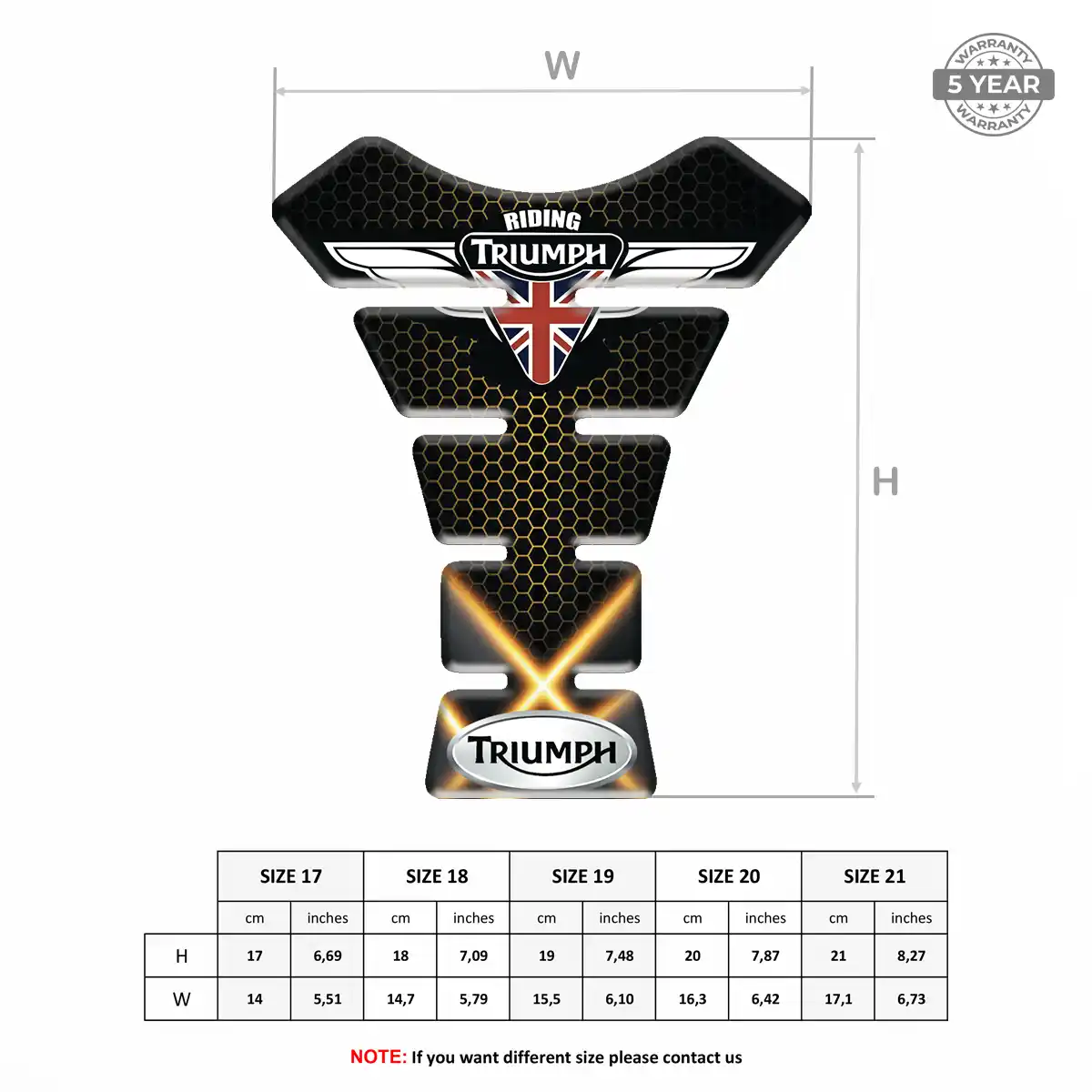 Triumph Tank Guard Protector Motorcycle Elite Finish