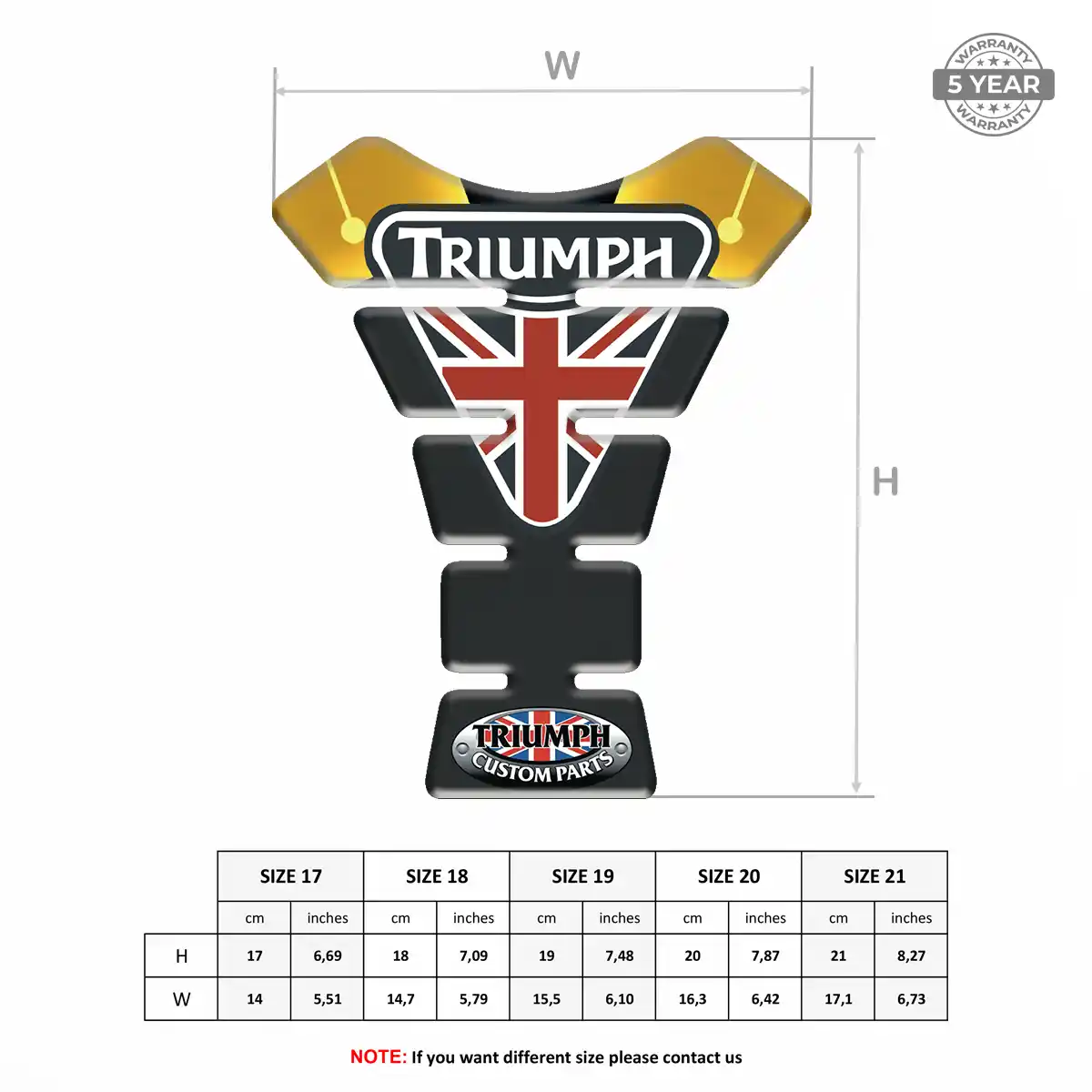 Triumph Tank Guard Protector Motorcycle Prime Quality