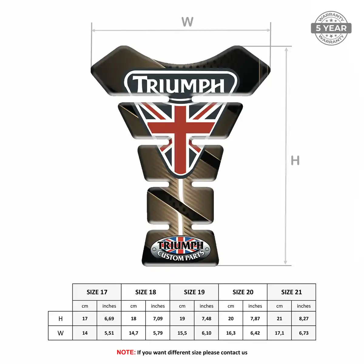 Triumph Tank Pad Fuse Elite Finish