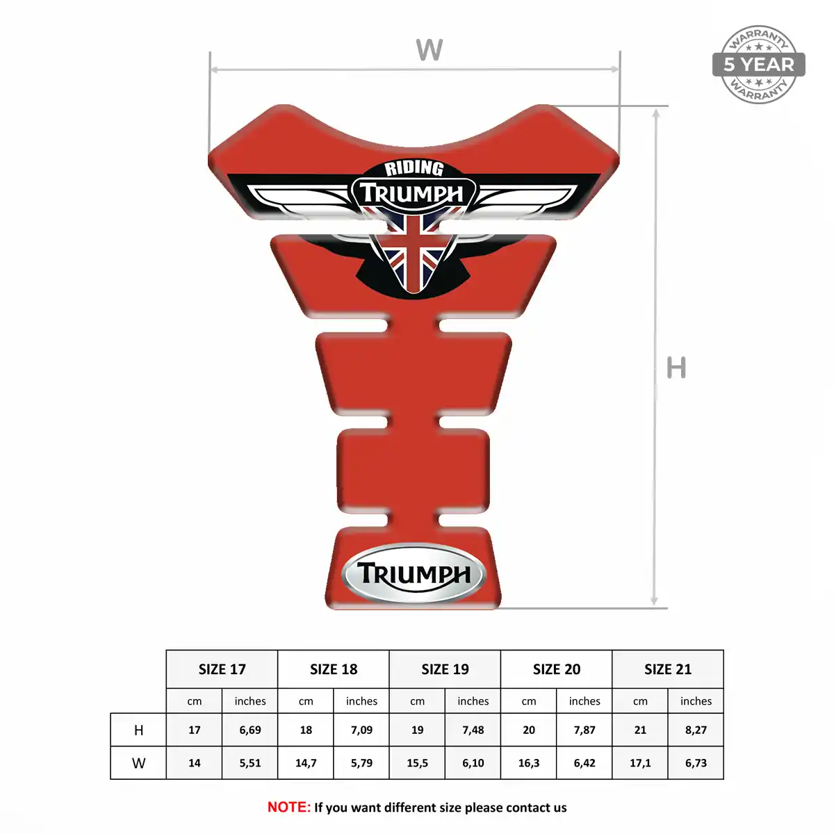 Triumph Tank Pad Fuse Motorbike Prime Quality
