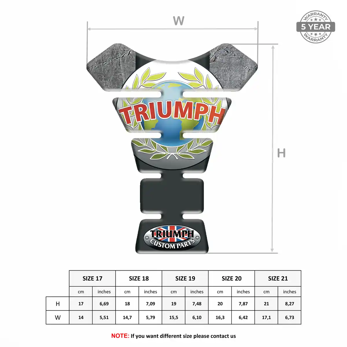 Triumph Tank Pad Guard Motorbike Elite Finish