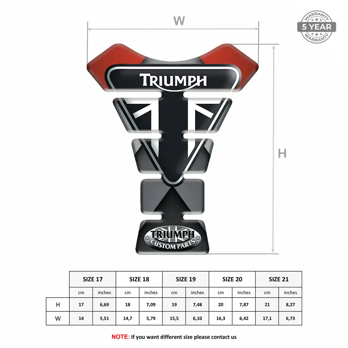 Triumph Tank Pad Guard Motorbike Prestige Line