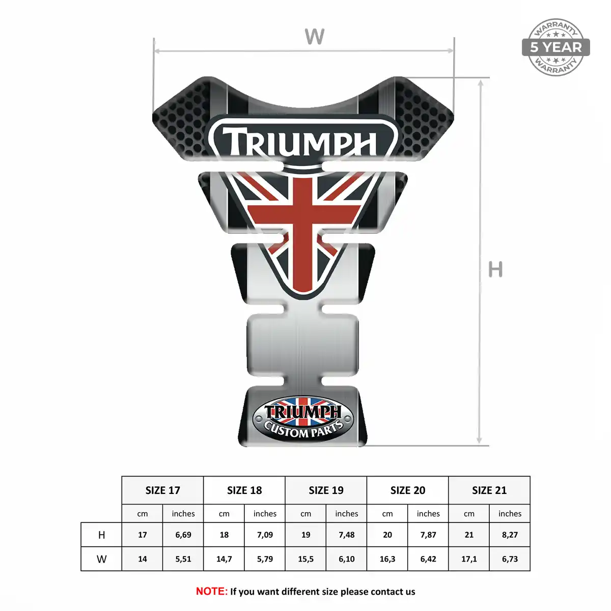 Triumph Tank Pad Guard Motorbike Sleek Style