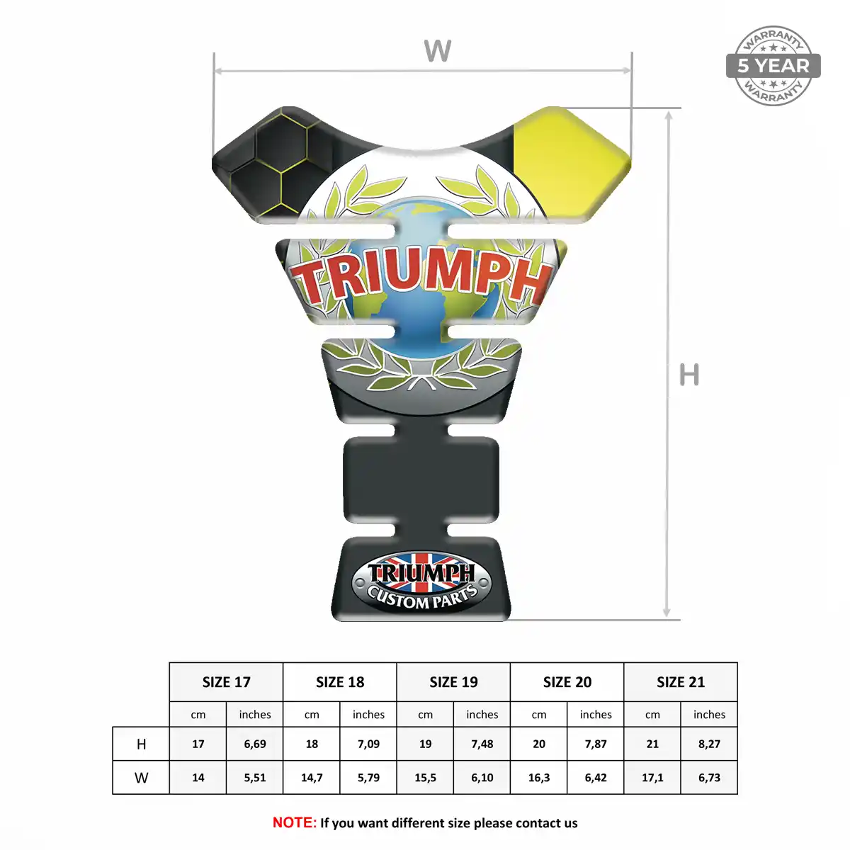 Triumph Tank Pad Guard Motorbike Superior Craft