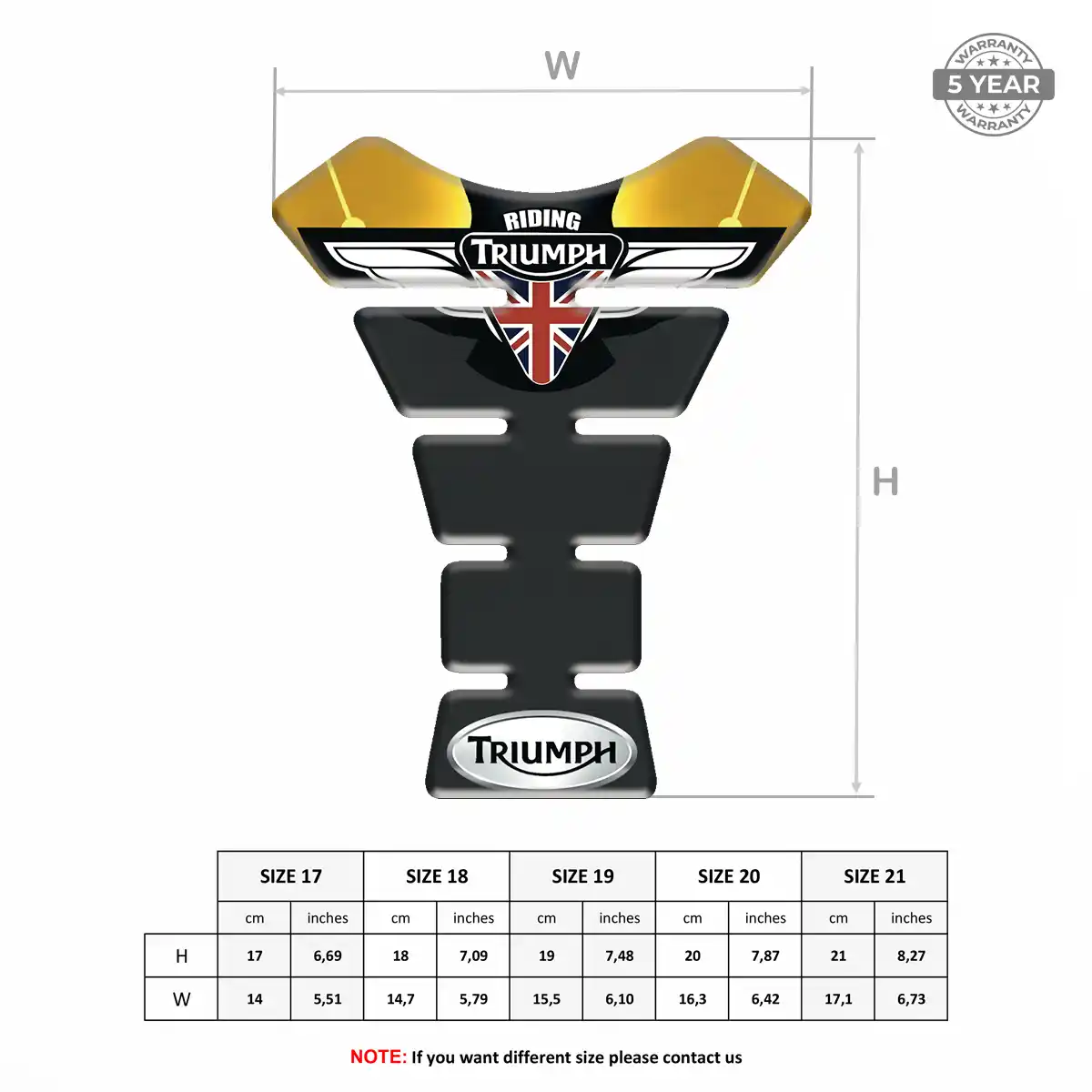 Triumph Tank Pad Guard Motorcycle Superior Craft
