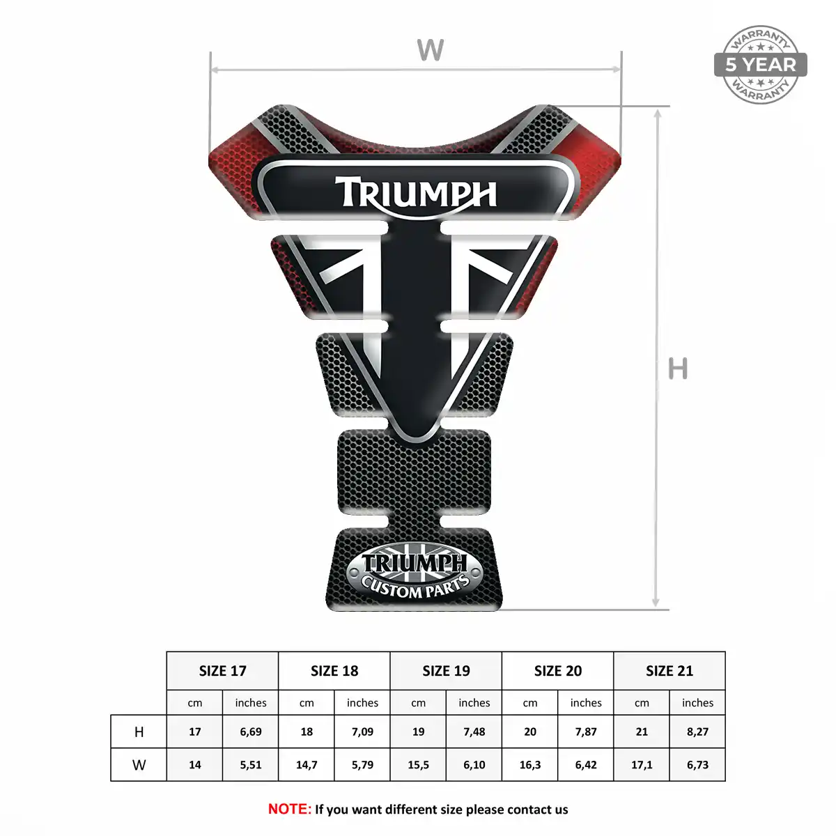 Triumph Tank Pad Motorcycle Elite Finish