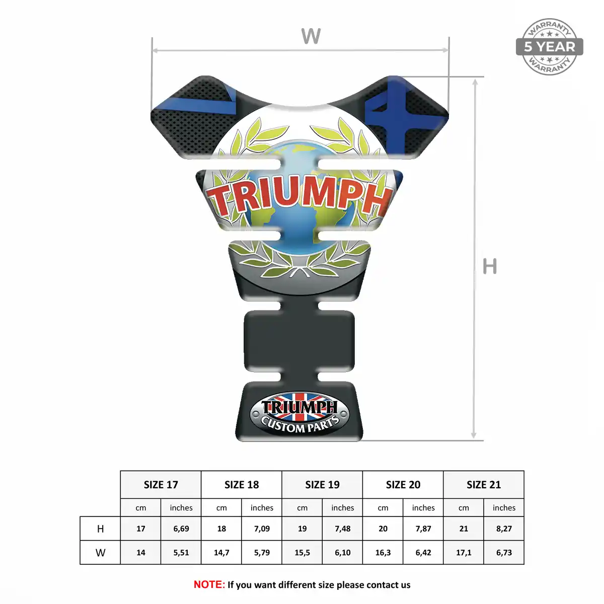 Triumph Tank Pad Protector Motorbike Prestige Line