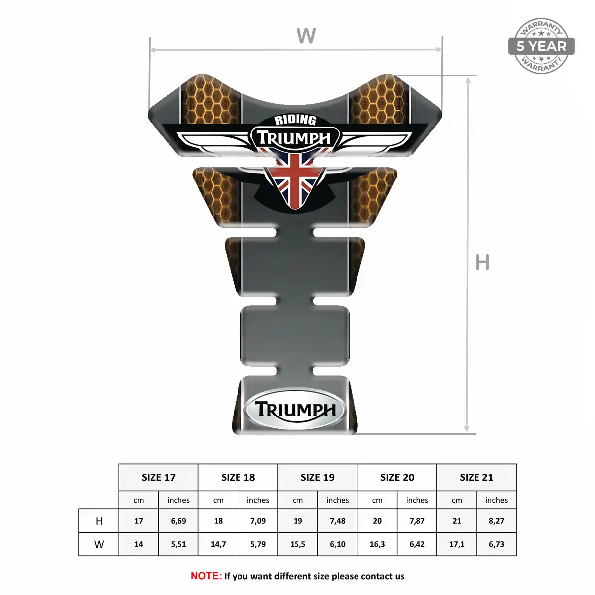 Triumph Tank Pad Protector Motorbike Refined Design