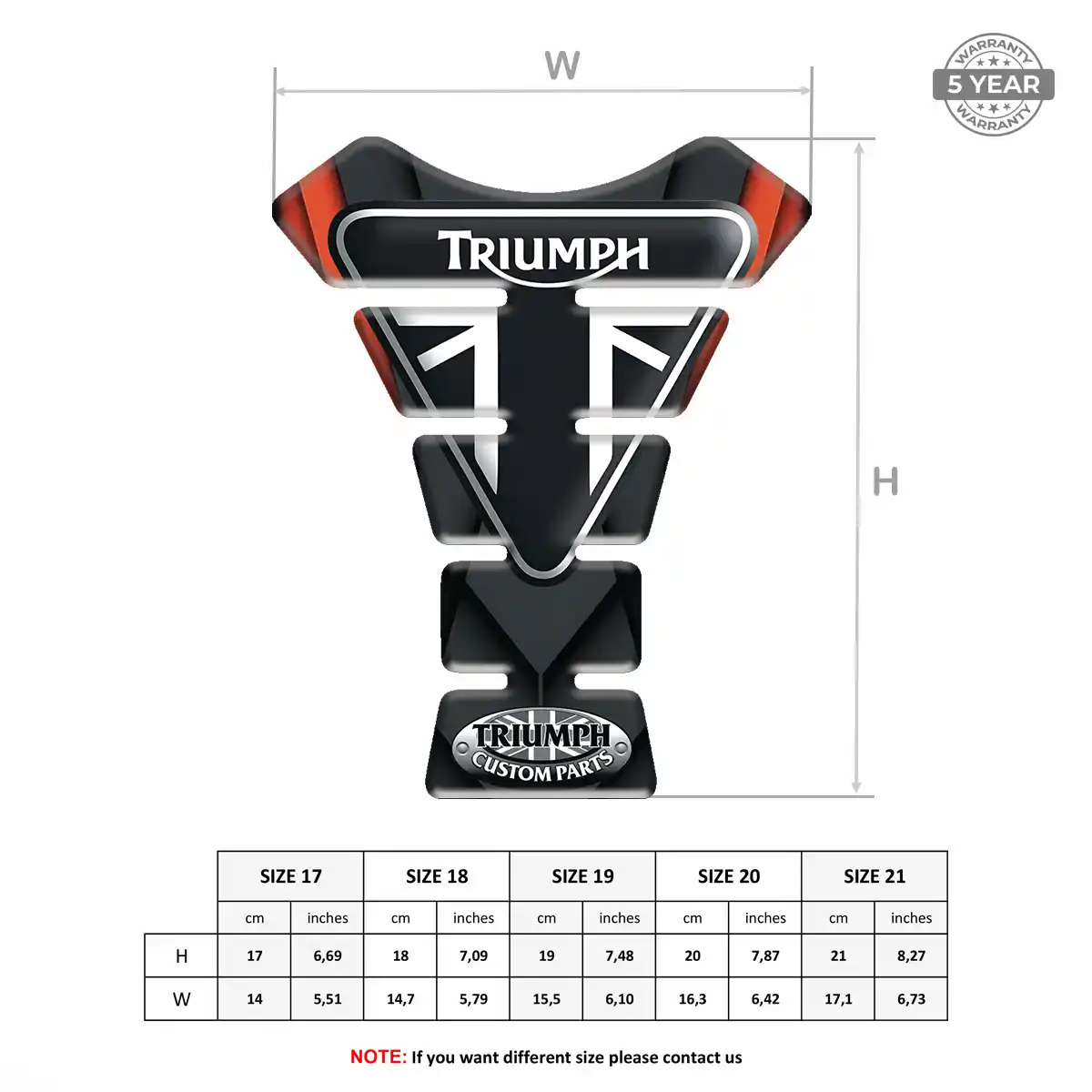 Triumph Tank Pad Protector Motorcycle Elite Finish