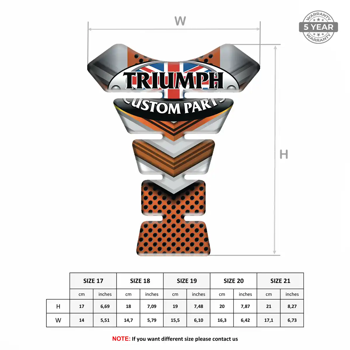 Triumph Tank Pad Protector Motorcycle Prestige Line