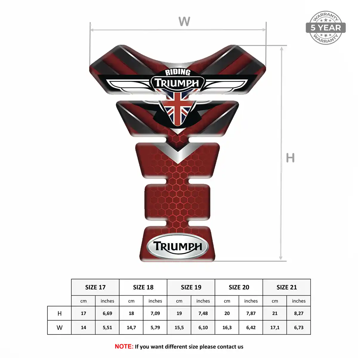 Triumph Tank Pad Protector Motorcycle Sleek Style