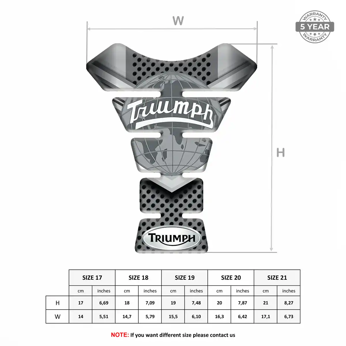 Triumph Tank Pad Protector Motorcycle Superior Craft