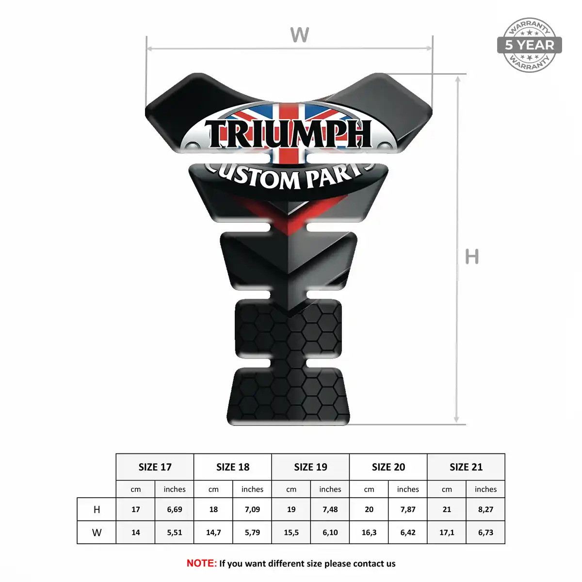 Triumph Tank Pads Fuse Motorbike Signature Grade