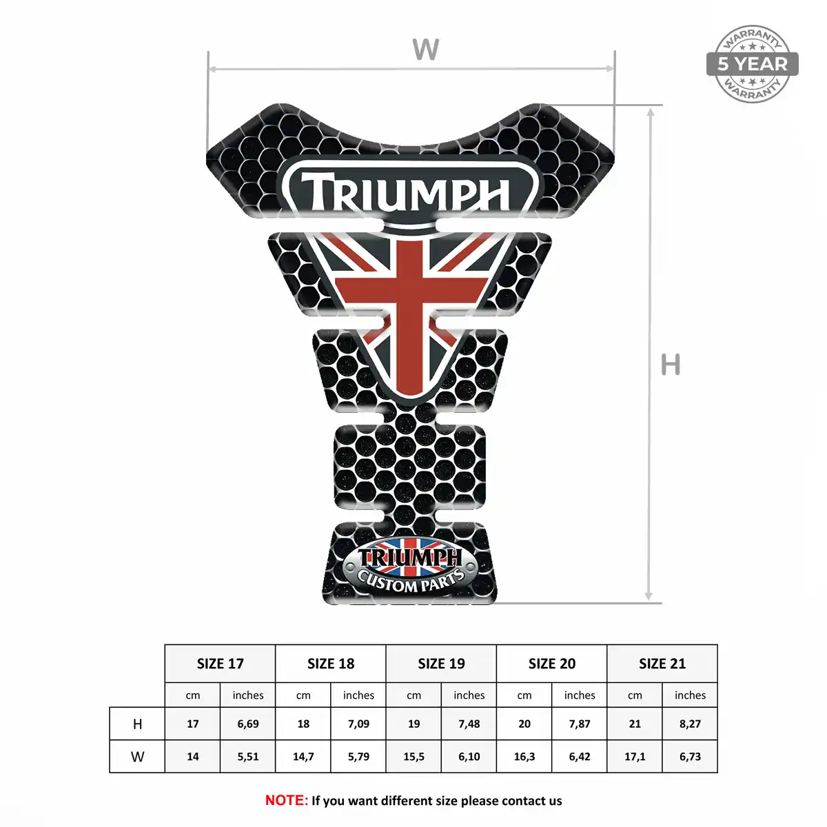 Triumph Tank Pads Fuse Prime Quality