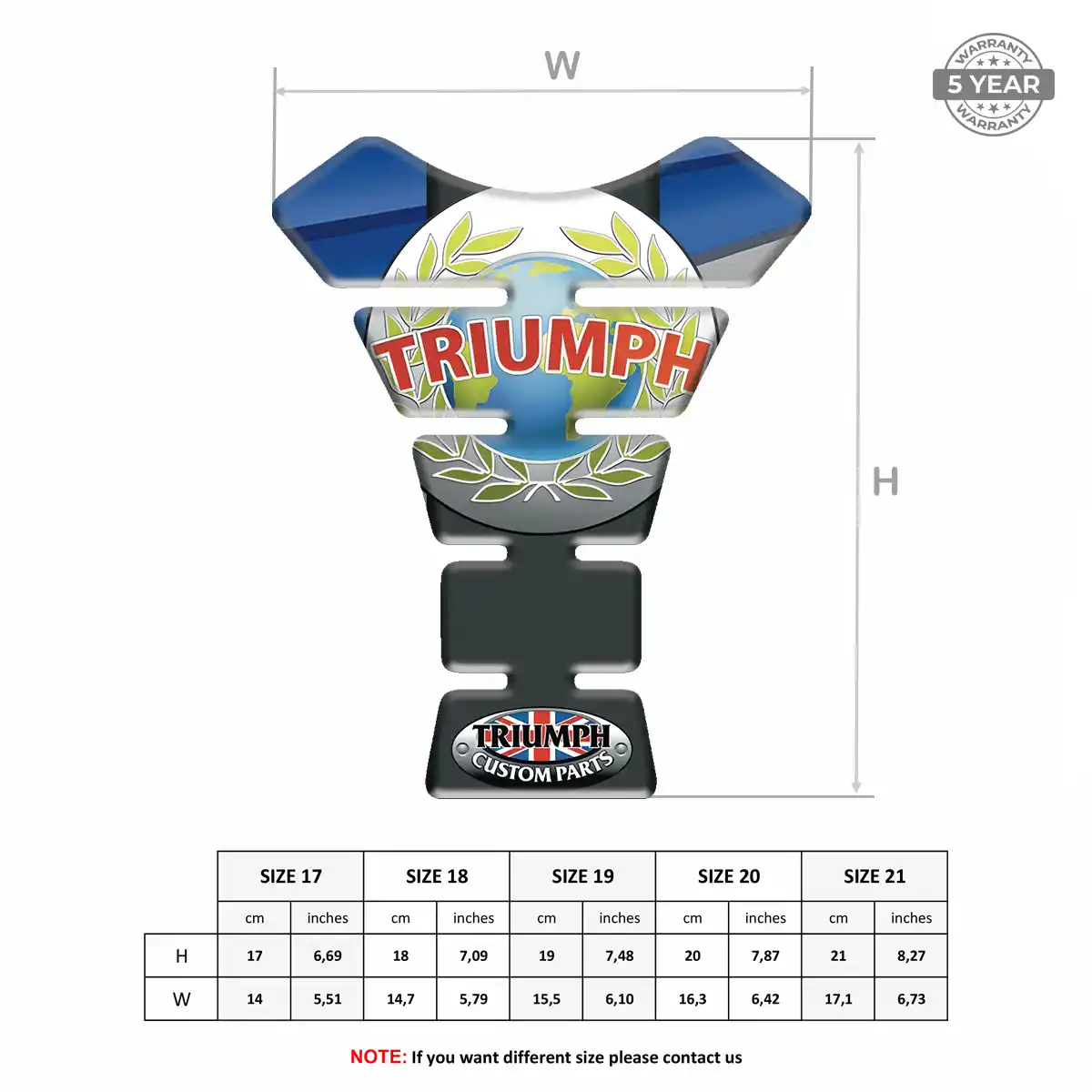 Triumph Tank Pads Motorbike Signature Grade