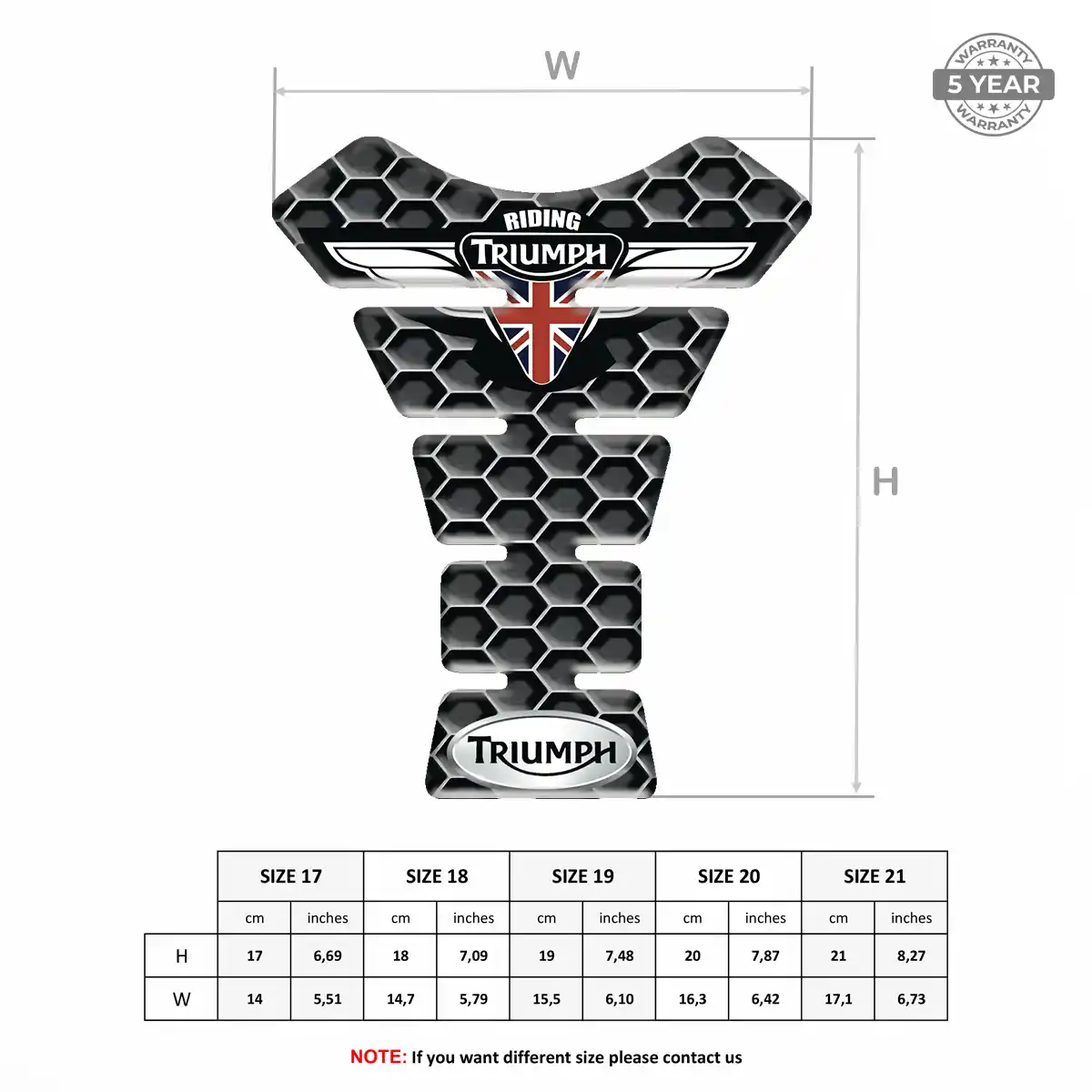 Triumph Tank Pads Motorcycle Sleek Style