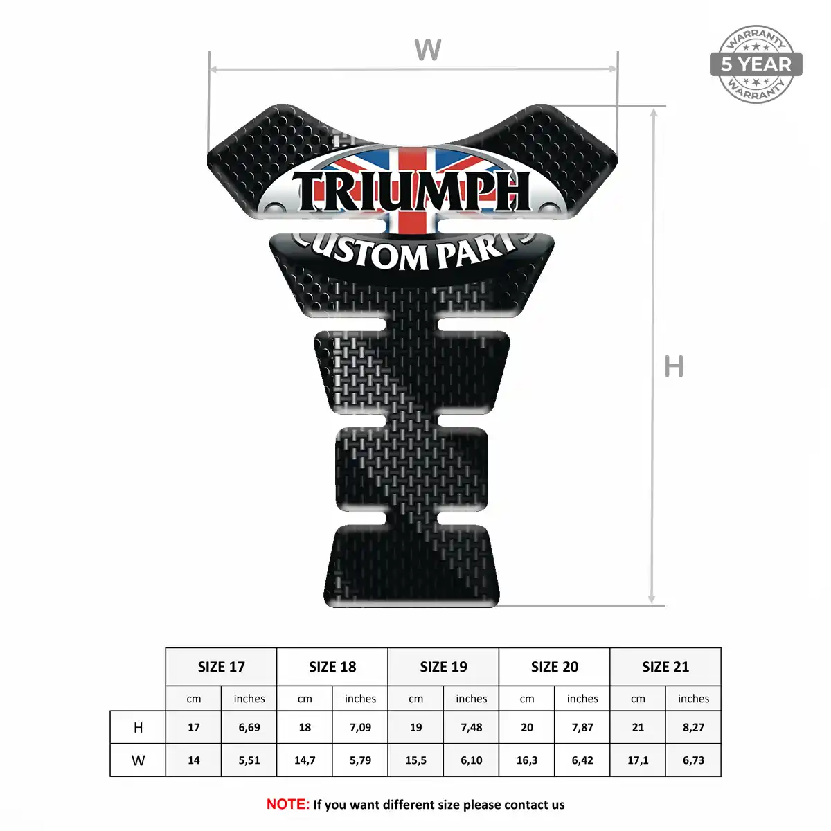 Triumph Tank Pads Protector Motorbike Deluxe Edition