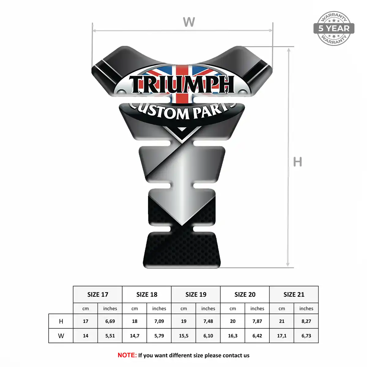 Triumph Tank Pads Protector Motorbike Elite Finish