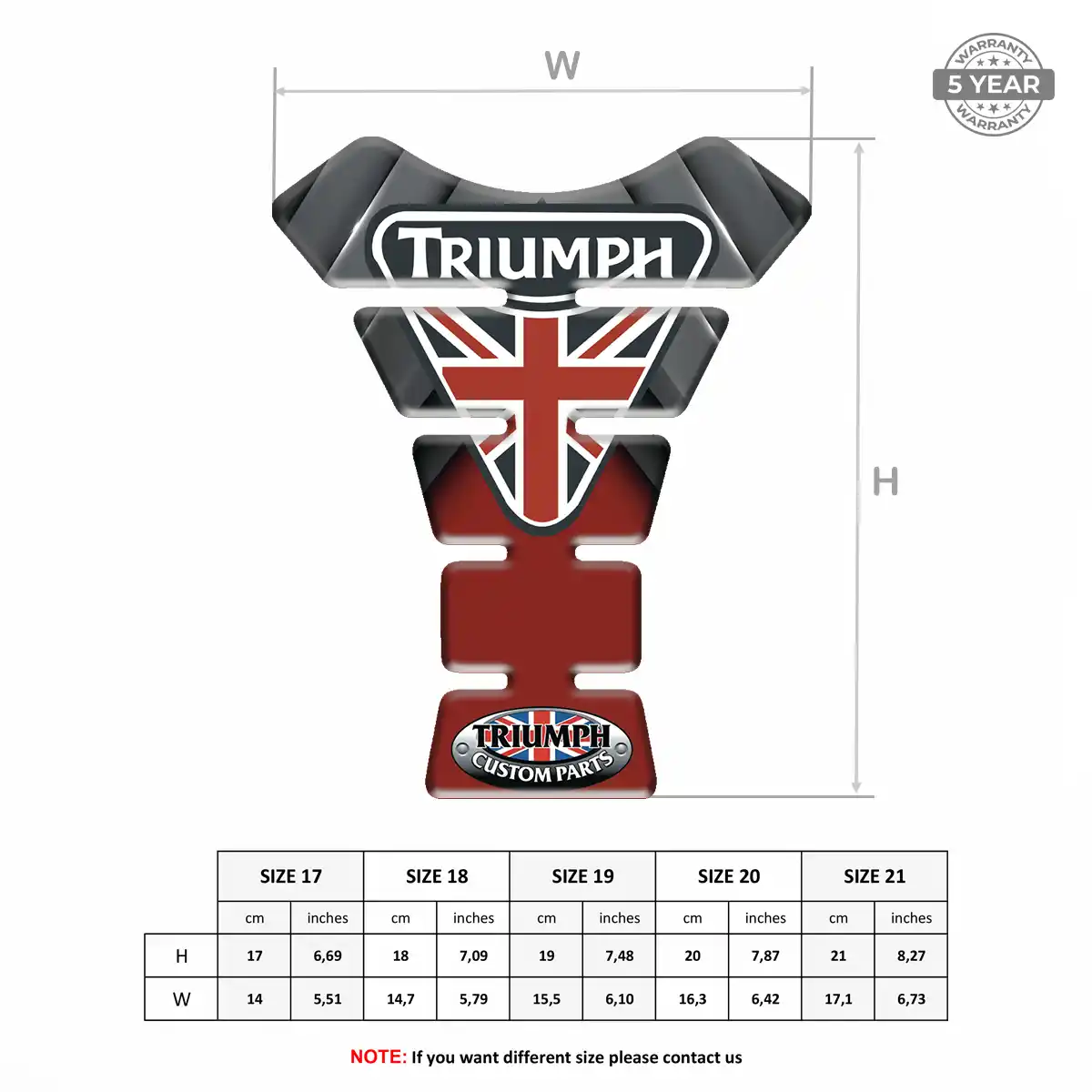 Triumph Tank Pads Protector Motorbike Prestige Line