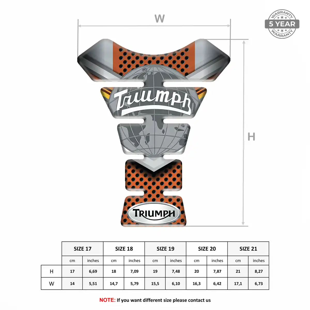 Triumph Tank Pads Protector Motorbike Prime Quality