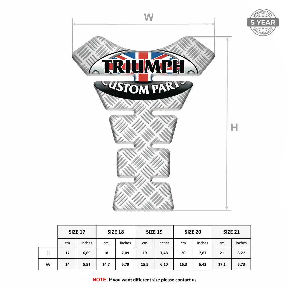 Triumph Tank Pads Protector Motorbike Superior Craft