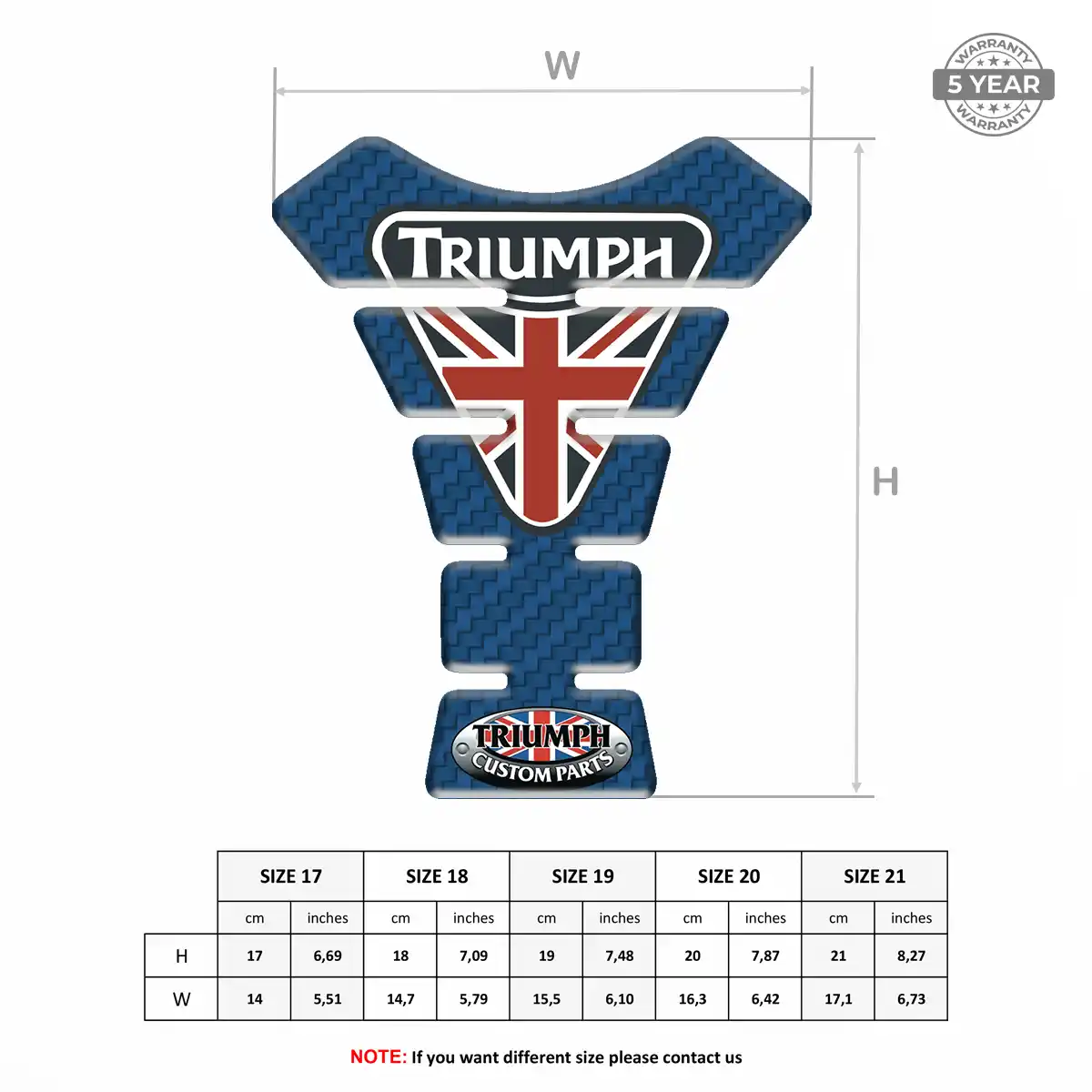 Triumph Tank Pads Protector Motorcycle Deluxe Edition