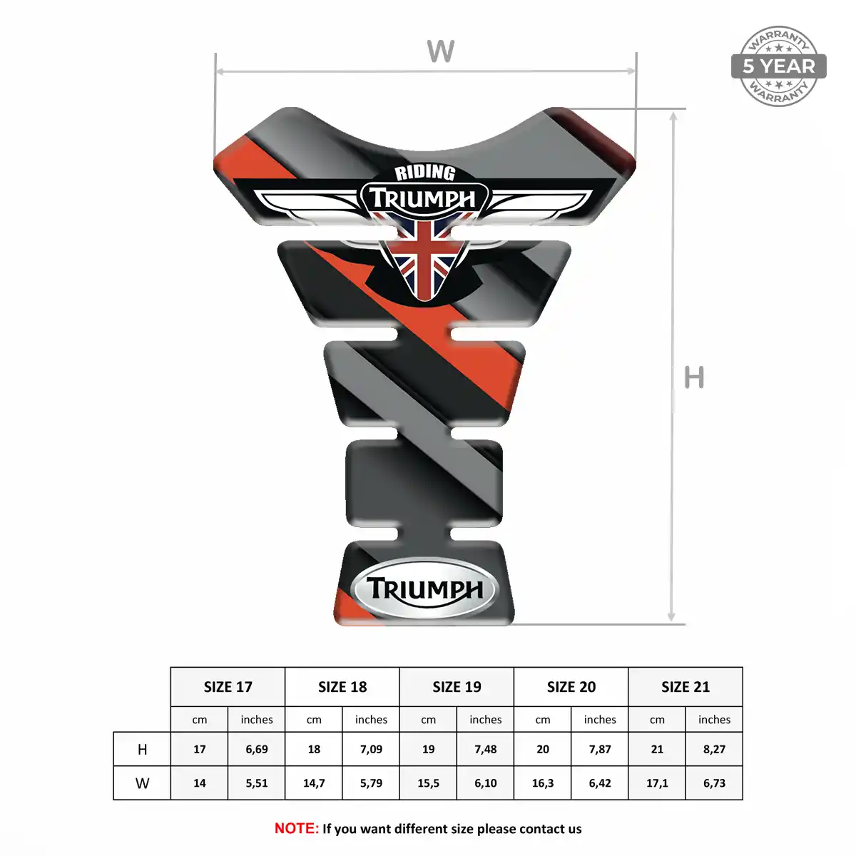 Triumph Tank Pads Protector Motorcycle Signature Grade