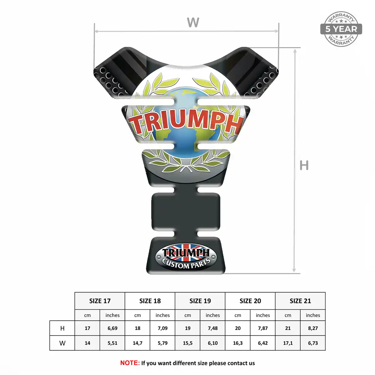 Triumph Tank Protector Pad Motorcycle Sleek Style