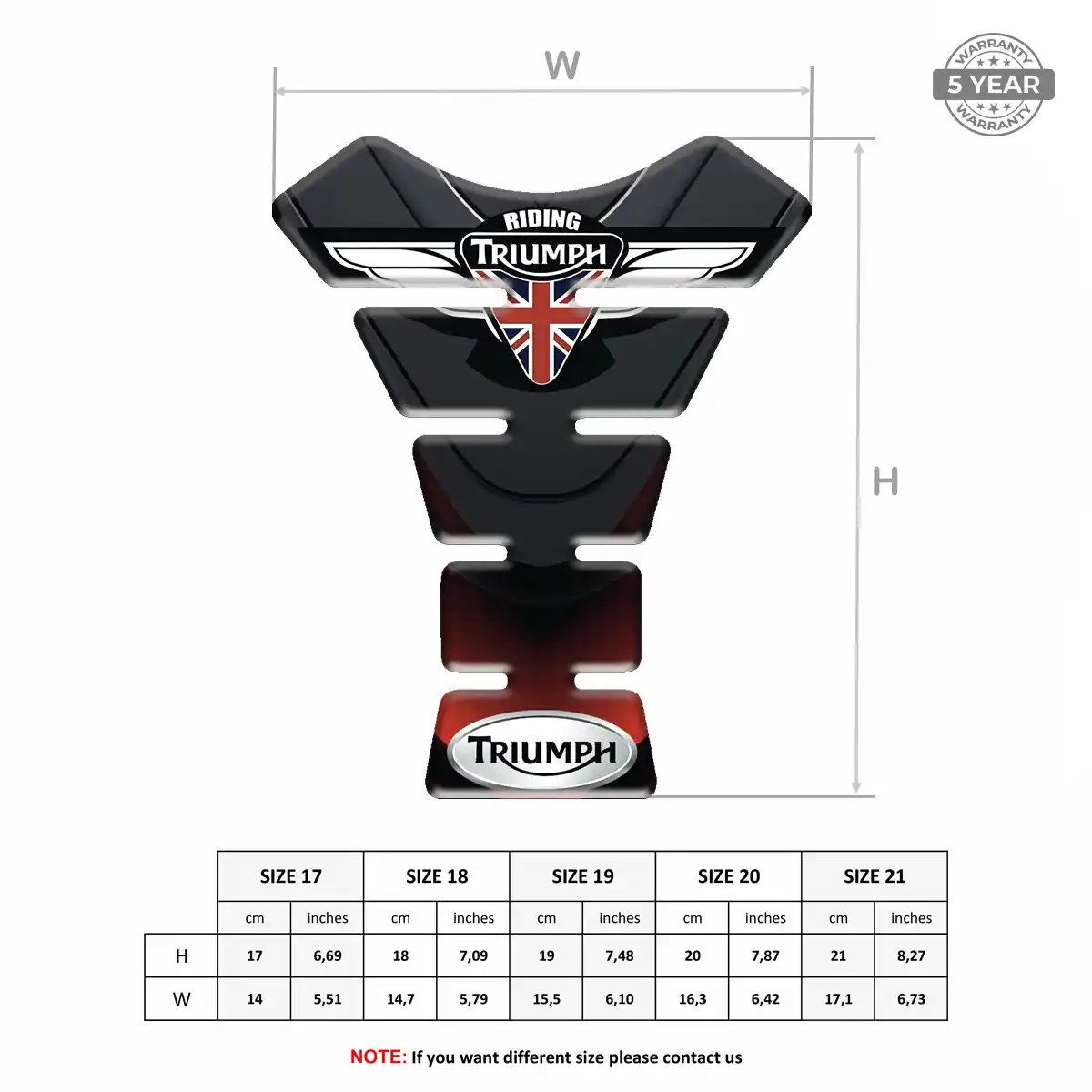 Triumph Tank Protector Pads Motorbike Deluxe Edition