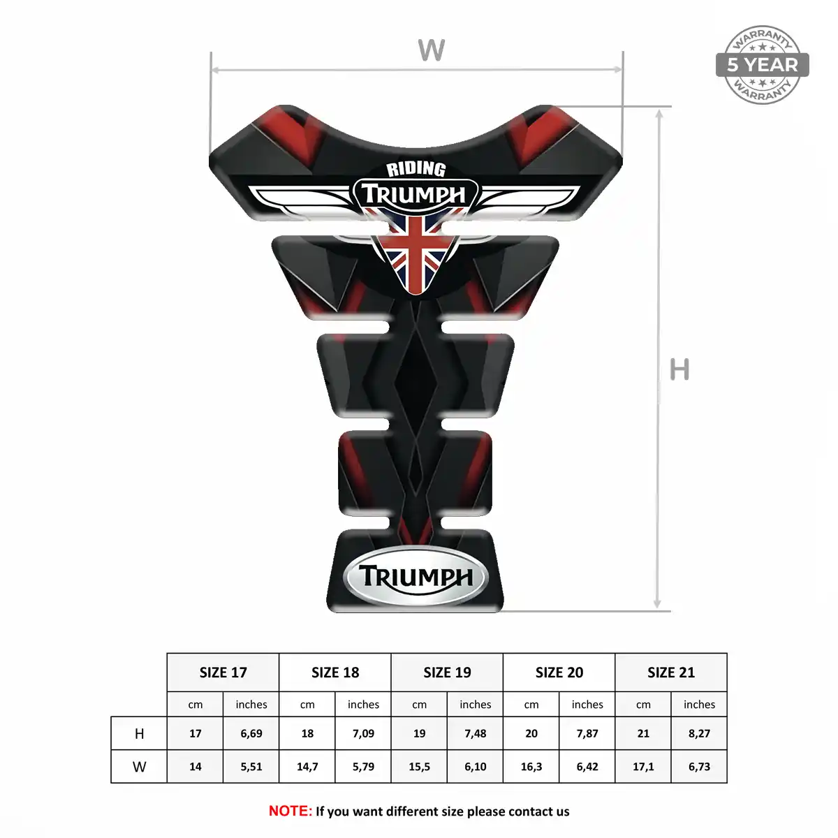 Triumph Tank Protector Pads Motorbike Elite Edition