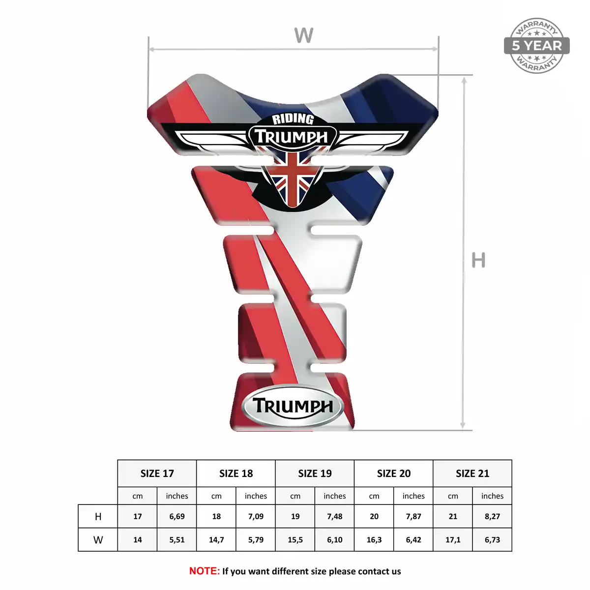 Triumph Tank Protector Pads Motorbike Prestige Line