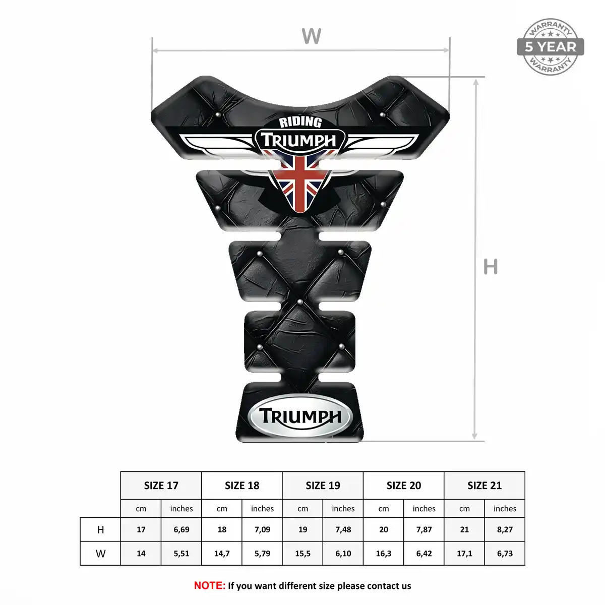 Triumph Tank Protector Pads Motorbike Prime Quality